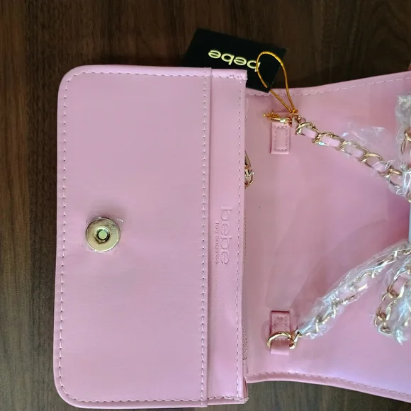 bebe Pink Mini Bag with Gold Accents - Picture 6 of 7